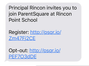 image of ParentSquare invite text message